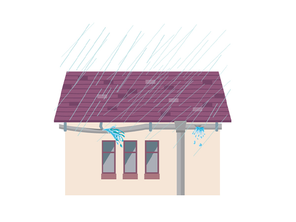 雨樋が破損している